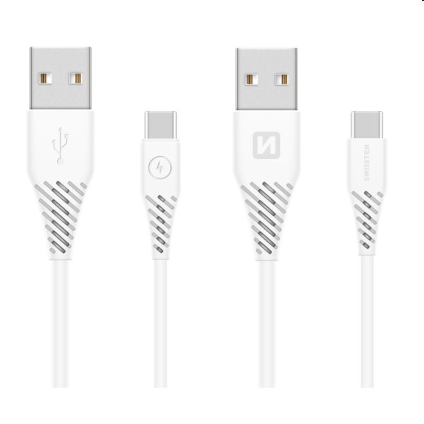 Swissten Data Cable Textile USB / USB-C 1,5 m, biely 71504400