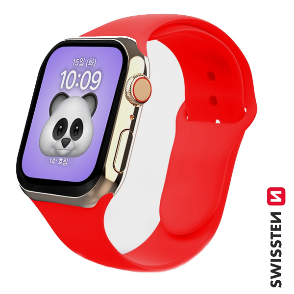 Swissten silikónový remienok pre Apple Watch 42-44, červená