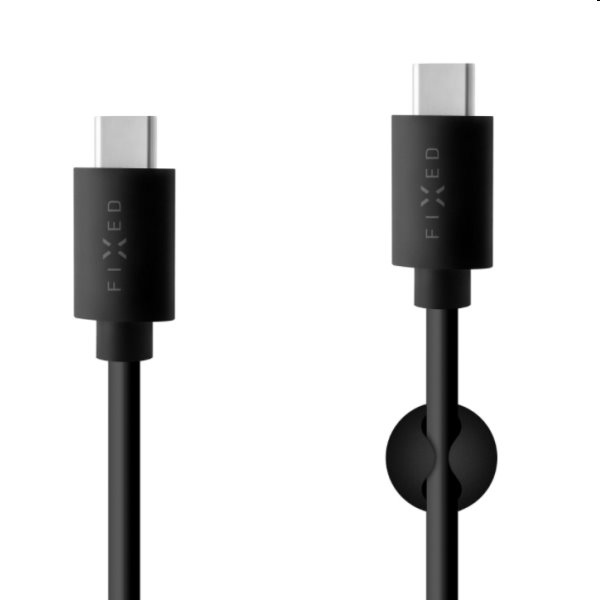 FIXED Dátový a nabíjací kábel USB-C/USB-C, PD, USB 2.0, 60 W, 1 m, čierny FIXD-CC-BK