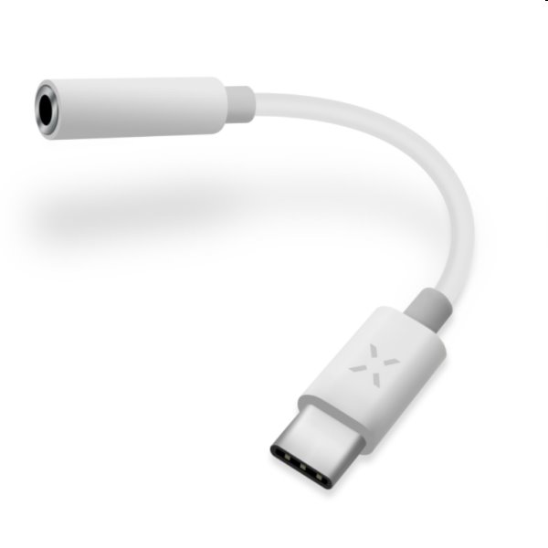 FIXED LINK Redukcia pre pripojenie slúchadiel z USB-C na 3,5 mm jack s DAC chipom, biely FIXL-CJD-WH