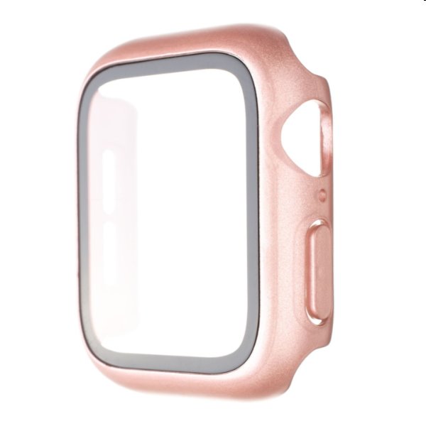 FIXED Pure Plus ochranné puzdro s temperovaným sklom pre Apple Watch 41 mm, ružová