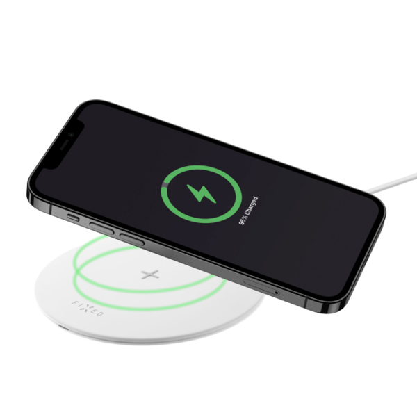 FIXED SlimPad fast wireless charging pad for smartphone, 15 W, biela -OPENBOX (Rozbalený tovar s plnou zárukou) FIXSPAD-WH