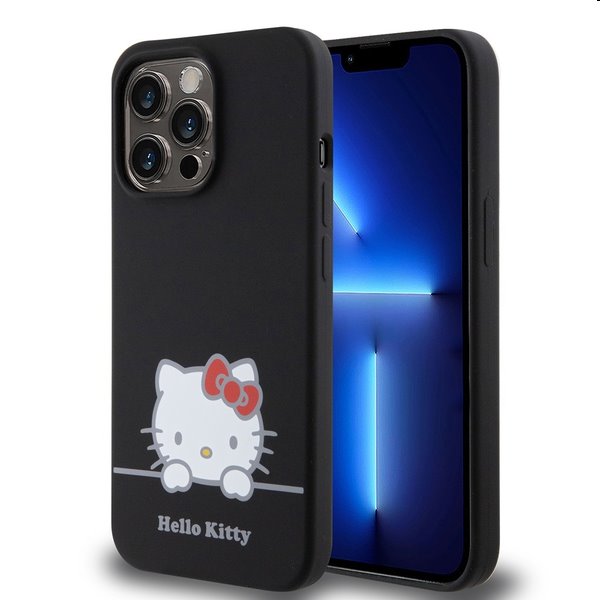 Zadný kryt Hello Kitty Liquid Silicone Daydreaming Logo pre Apple iPhone 13 Pro, čierna 57983116912