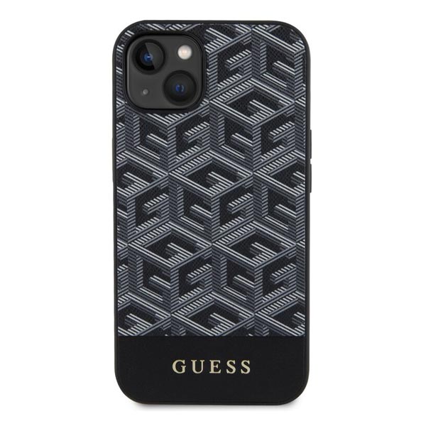 Zadný kryt Guess PU G Cube MagSafe pre iPhone 15, čierna 57983116696