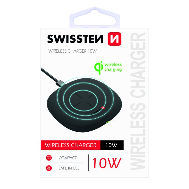 Bezdrôtová nabíjačka Swissten 10 W, čierna 22055500