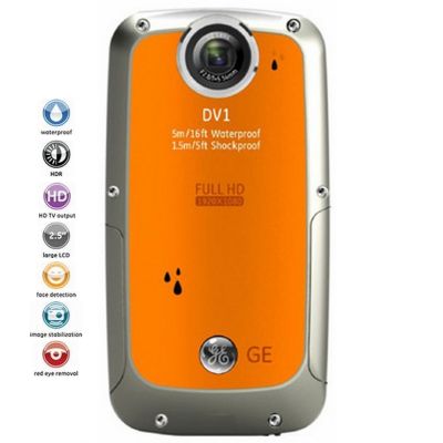 GE Full-HD digitálna kamera DV1 | Citrus Orange - Rozbalený tovar s plnou zárukou