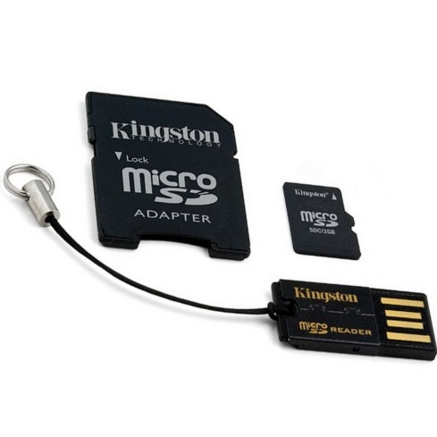 Kingston Micro SDHC 8GB + SD adaptér, Class 10 - rýchlosť 30 MB/s + USB micro čítačka
