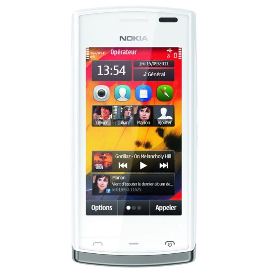 Nokia 500, White + 2x náhradný kryt(tyrkys a červená)