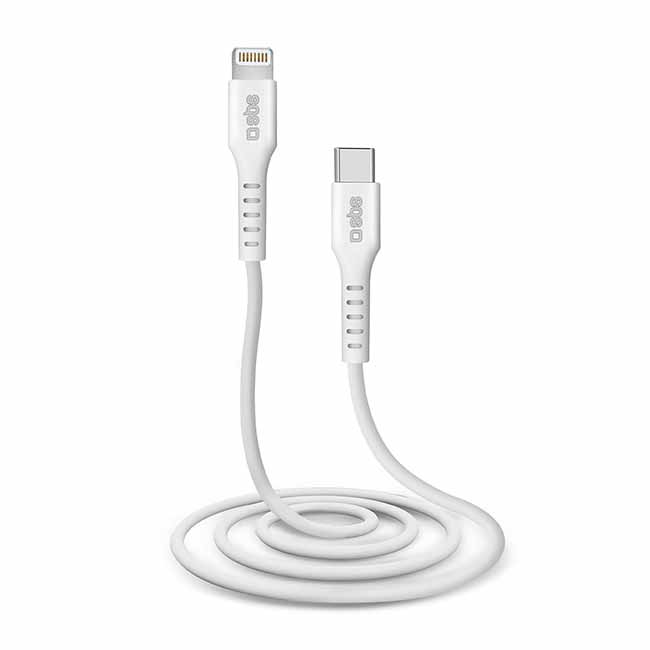 SBS dátový kábel USB-C/MFI Lightning, 1 m, biely TECABLELIGTC1W