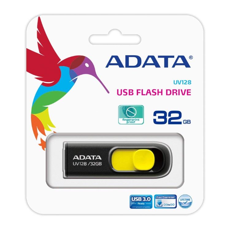 USB kľúč A-DATA UV128, 32GB, USB 3.1 - rýchlosť 90/40 MB/s (AUV128-32G-RBY)