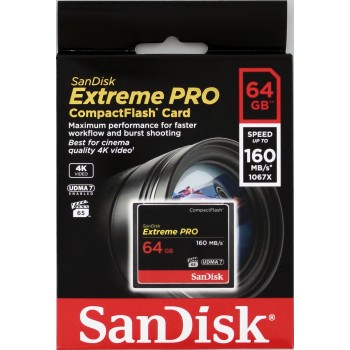 Sandisk Compact Flash Extreme Pro 64GB - rýchlosť 160/150 MB/s (SDCFXPS-064G-X46)