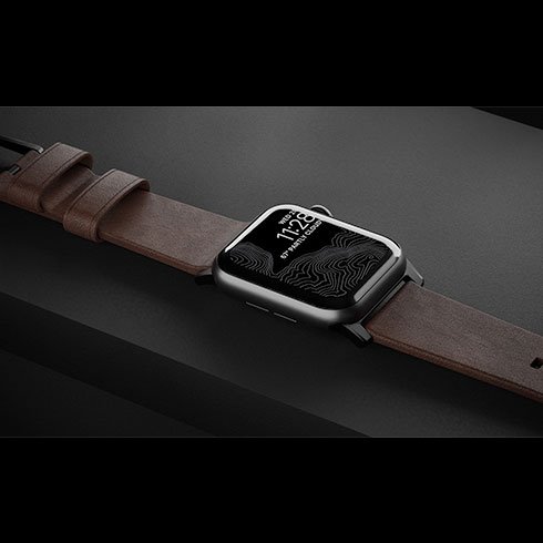 Kožený remienok Nomad pre Apple Watch 38/40 mm, moderná hnedo/čierna