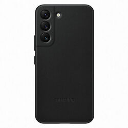 Zadný kryt Leather Cover pre Samsung Galaxy S22, čierna