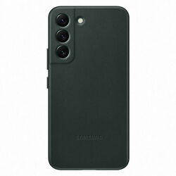 Zadný kryt Leather Cover pre Samsung Galaxy S22, zelená