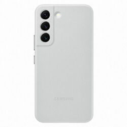 Zadný kryt Leather Cover pre Samsung Galaxy S22, svetlo-sivá