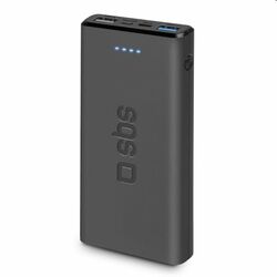 SBS powerbanka 10000 mAh, 2x USB, 2,1 A, čierna