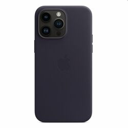 Kožený zadný kryt pre Apple iPhone 14 Pro Max s MagSafe, atramentovo fialová