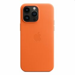 Kožený zadný kryt pre Apple iPhone 14 Pro Max s MagSafe, oranžová