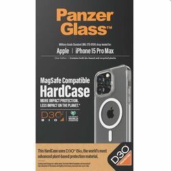 Zadný kryt PanzerGlass HardCase D3O s MagSafe pre Apple iPhone 15 Pro Max, transparentná