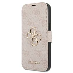 Knižkové puzdro Guess PU Leather 4G Metal Logo pre iPhone 15 Pro Max, ružová