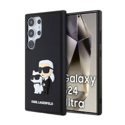 Zadný kryt Karl Lagerfeld 3D Rubber Karl and Choupette pre Samsung Galaxy S24 Ultra , čierny