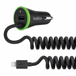 Autonabíjačka Belkin BoostUp 3.4A + krútený kábel s lightning konektorom