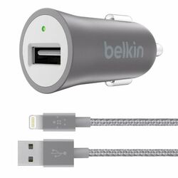 Autonabíjačka Belkin MIXIT 2.4A + kábel s lightning konektorom, Gray