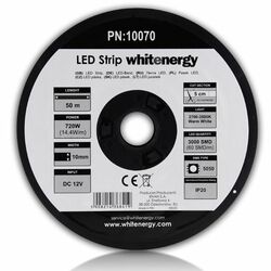 LED pas WhiteEnergy 50m SMD5050 14.4W/ m 10mm, Teplá biela