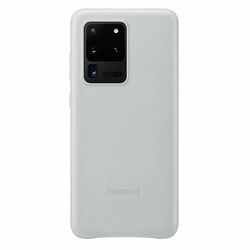 Zadný kryt Leather Cover pre Samsung Galaxy S20 Ultra - G988F, svetlo-sivá (EF-VG988LS)