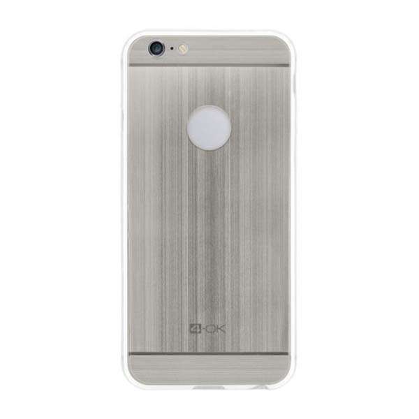 4-OK TPU METAL CASE pre Apple iPhone 6 a 6S, Silver