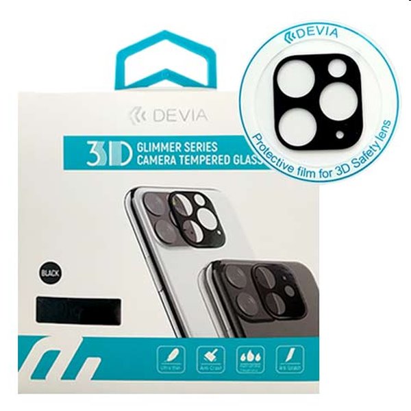 E-shop Devia ochranné sklo na fotoaparát pre Apple iPhone 11 Pro a 11 Pro Max, čierna DEV-334337