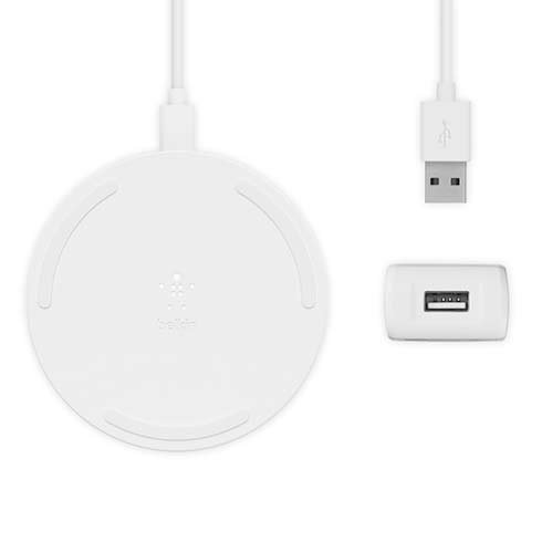 Belkin Boost Charge Wireless Charging Pad 10W + QC 3.0 charger - White