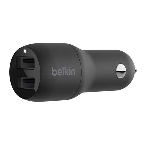 BELKIN Dual USB-A Car Charger, 12W X2, BLK CCB001btBK