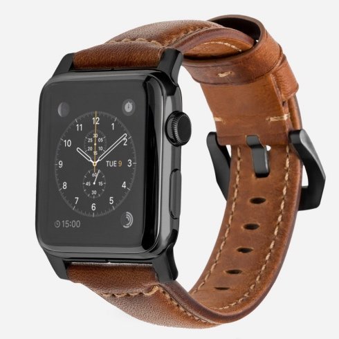 Kožený remienok Nomad pre Apple Watch 42/44 mm, hnedo/čierny