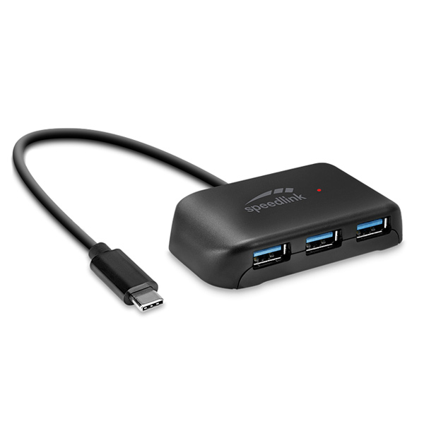 Speedlink Snappy Evo USB Hub, 4-Port, Type-C to USB 3.0, black