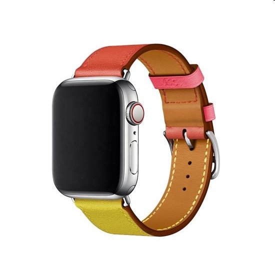 E-shop Remienok z teľacej kože (krátky) COTEetCI pre Apple Watch 38/40/41mm, oranžovo/ružový