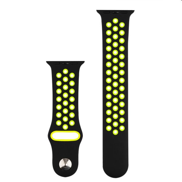 E-shop Silikónový športový remienok COTEetCI pre Apple Watch 38/40/41mm, čierny/žltozelený