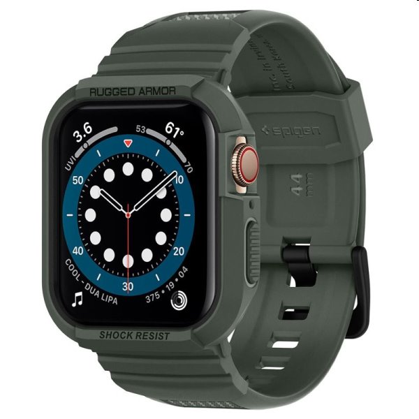 E-shop Ochranný kryt s remienkom Spigen Rugged Armor Pro pre Apple Watch 6/SE/5/4 (44mm), zelený