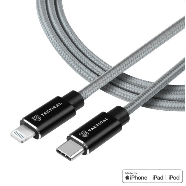Tactical kevlarový USB-C/Lightning MFI kábel, 2 m