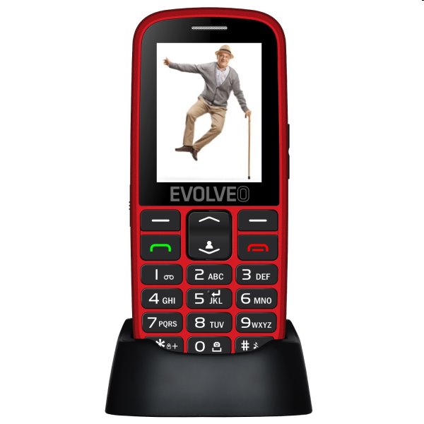 Evolveo EasyPhone EG, red + nabíjací stojan