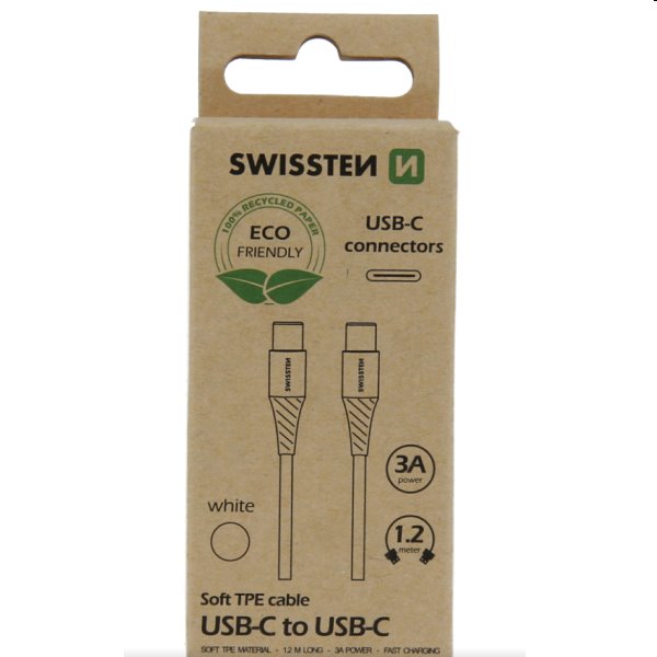 Swissten Data Cable USB-C / USB-C 1,2 m, biely