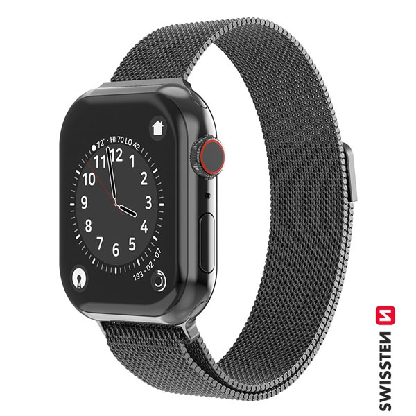 E-shop Swissten Milanese Loop remienok pre Apple Watch 38-40, grafitová čierna