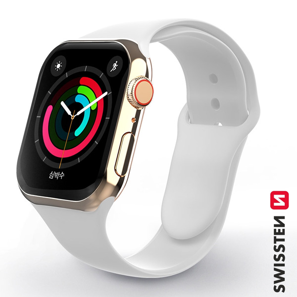 E-shop Swissten silikónový remienok pre Apple Watch 38-40, biela