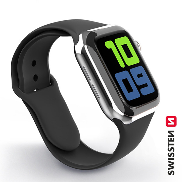 E-shop Swissten silikónový remienok pre Apple Watch 38-40, čierny