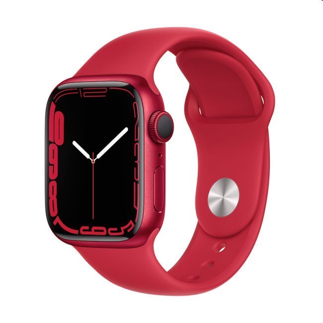 Apple Watch Series 7 GPS, 41mm (PRODUCT)červená , hliníkové puzdro so športovým remienkom (PRODUCT) červená - štandardná veľkosť