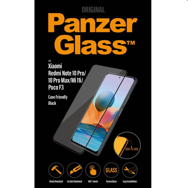 Ochranné temperované sklo PanzerGlass Case Friendly pre XiaomiRedmi Note 10 Pro/10 Pro Max/Mi 11i/Poco F3, black