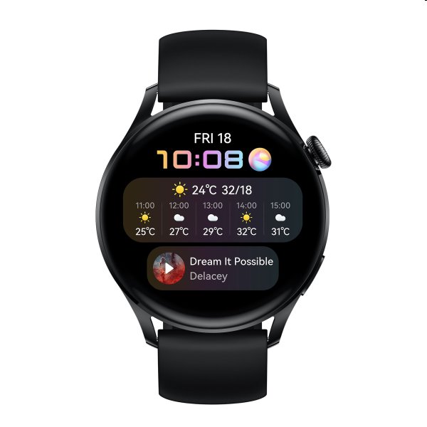 Huawei Watch 3, black fluorelastomer - OPENBOX (Rozbalený tovar s plnou zárukou)