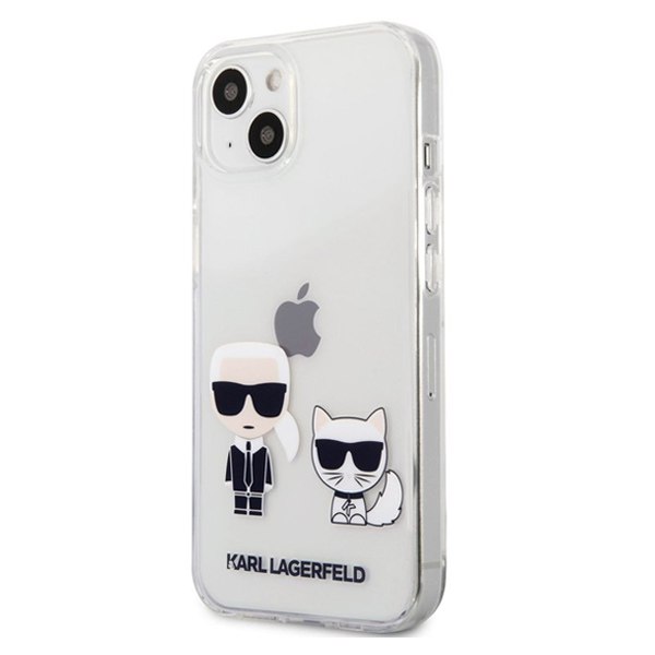 Puzdro Karl Lagerfeld PC/TPU Ikonik Karl and Choupette pre iPhone 13, transparent KLHCP13MCKTR