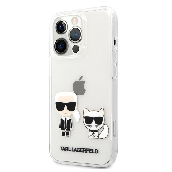 Puzdro Karl Lagerfeld PC/TPU Ikonik Karl and Choupette pre iPhone 13 Pro, transparent 57983105924