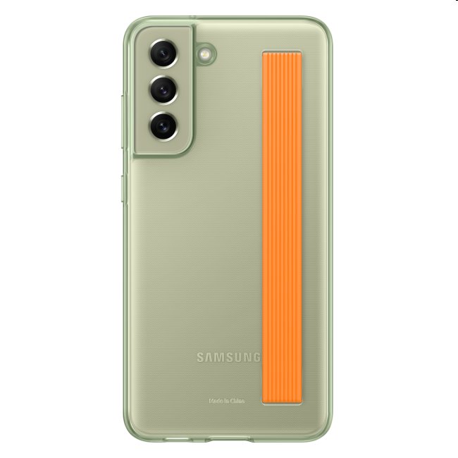 Zadný kryt Clear Strap Cover pre Samsung Galaxy S21 FE 5G, olivová EF-XG990CMEGWW